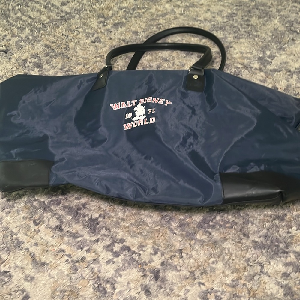 Disney World Blue and Black large  Duffel Bag 1971